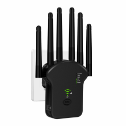 WLAN Verstärker, 1200Mbit/s WLAN Repeater, 5G & 2.4G Dualband Ultraxtender WiFi Verstärker mit LAN anschluss, WPS, Kompatibel mit 99% Standard-WiFi Routern, Deckt bis zu 9200Sq.ft und 35 Geräte Schwarz1200m Angebot bei HelloDeals