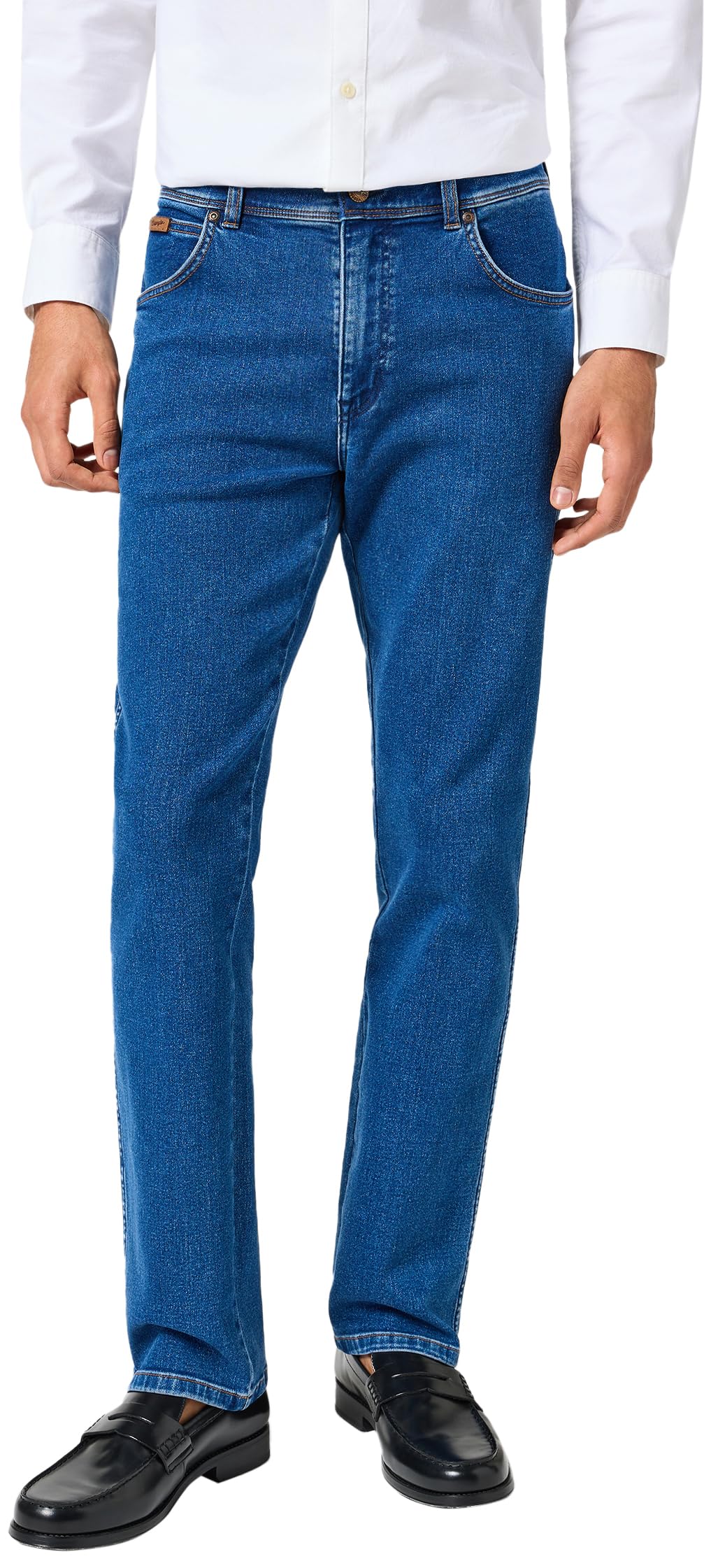 Wrangler Texas Stretch W121XU13M Herren Jeanshosen/Lang, Karotte (Tapered) 33W / 30L Midnight Shadow Angebot bei HelloDeals