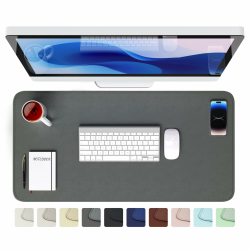 GOMIN Schreibtischunterlage 80x40cm - PU Leder Mauspad Wasserfest & Rutschfest - Laptop Tischunterlage Groß - Leicht zu reinigende Schreibunterlage - Mousepad XXL für Büro und Home-Office - Dunkelgrau Dunkelgrau 80 x 40 cm Angebot bei HelloDeals