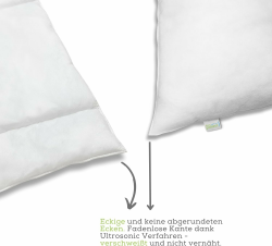 Bodyprotect Bettwaren Set, Ganzjahresdecke 135 x 200 cm + Kopfkissen 40 x 80 cm, Bettdecke Ecoline, medium Steppdecke, waschbar, Made in EU, Allergiker geeignet, weiß 135 x 200 + 40 x 80 cm Ganzjahresdecke Angebot bei HelloDeals