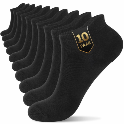 YouShow Sneaker Socken Herren Damen 10 Paar bio Baumwolle Kurze Socken Knöchelsocken Halbsocken Unisex Socks Solid Schwarz Weiß Grau 10x Schwarz 43-46 Angebot bei HelloDeals