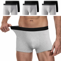 YouShow Boxershorts Herren 6 Pack Baumwolle Unterhosen Männer Ohne Kratzenden Zettel Retroshorts Unterwäsche Boxer Schwarz/Grau L Angebot bei HelloDeals