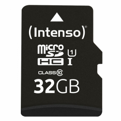 Intenso Premium microSDHC 32GB Class 10 UHS-I Speicherkarte inkl. SD-Adapter (bis zu 90 MB/s), schwarz 32GB UHS-I Premium SDHC Angebot bei HelloDeals