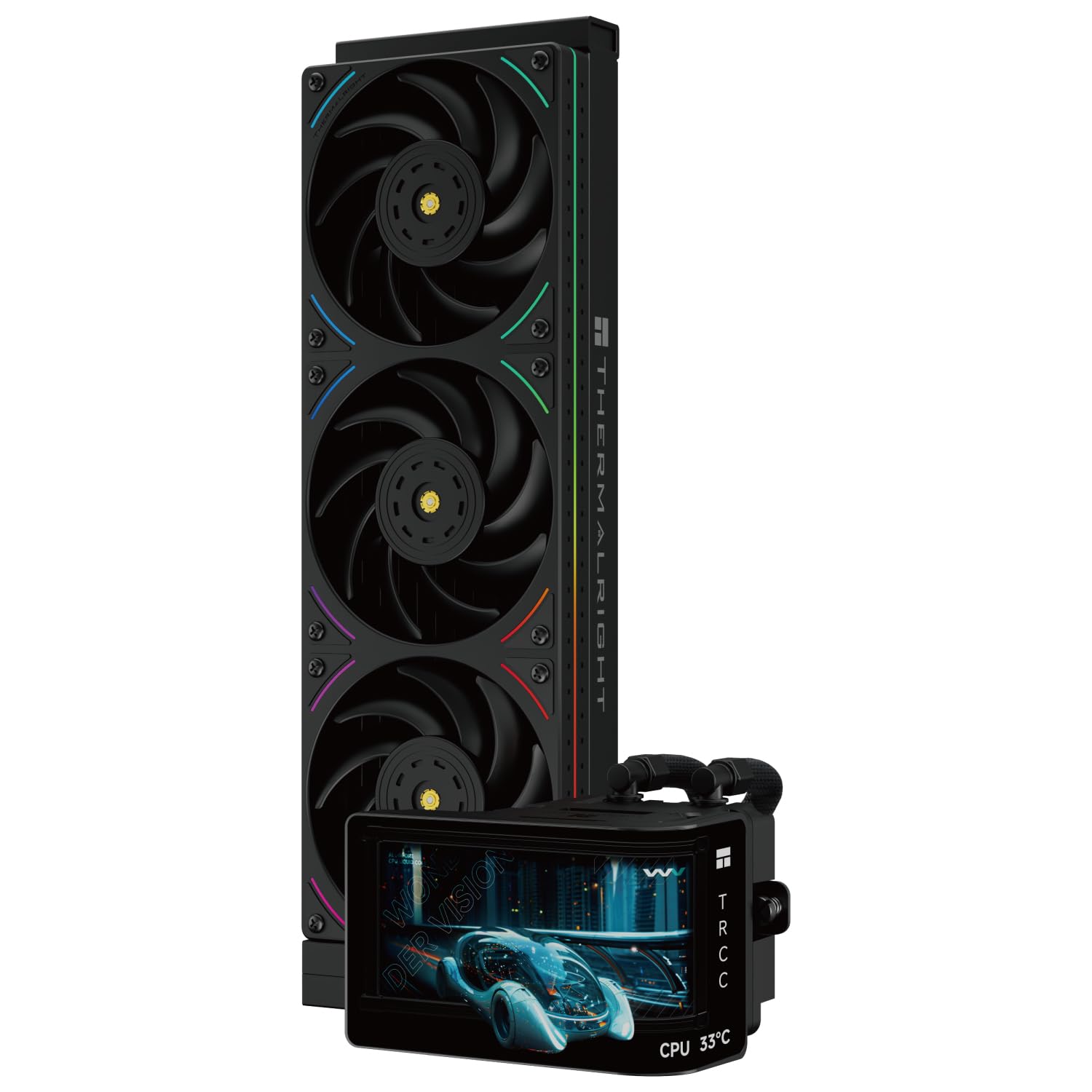 TR Wonder Vision 360 UB ARGB schwarz AIO CPU Liquid Cooler, für AM5 / Intel LGA1851 / 1700, gebogenes 3D-Display von 6,67 Zoll mit Auflösungen 2400 x 1080, Magnetpanel-Display WV360 UB ARGB BLACK Angebot bei HelloDeals