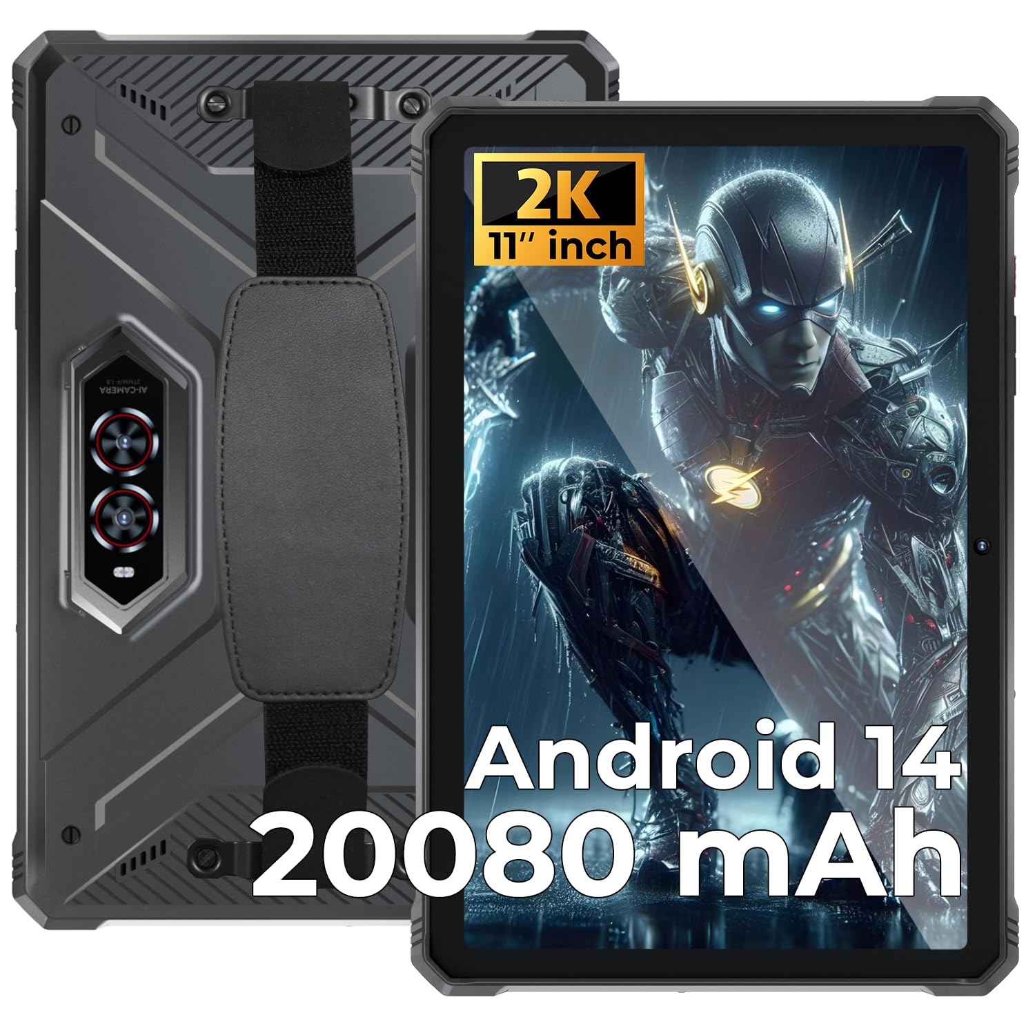 HOTWAV R9 Pro Outdoor Tablet 2024 Android 14, Octa-Core 20080mAh 20GB+256GB/2TB TF Rugged Tablets, 11" 2K FHD+ Tablet Wasserdicht 64MP+16MP Kamera, IP68/IP69K/4G LTE Dual SIM/5G WiFi/GPS/OTG/Face ID Schwarz Angebot bei HelloDeals