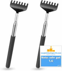 Back Massage 2er Rückenkratzer - stabil & ausziehbar - Teleskopstab mit breiter Kratzhand gegen Juckreiz - Massagegerät als Rückenkrauler Angebot bei HelloDeals