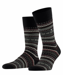 Burlington Herren Fair Isle Socken gemustert atmungsaktive schnelltrocknende klimaregulierende geruchshemmende Wolle 1 Paar 40-46 Schwarz Black 3000 Angebot bei HelloDeals