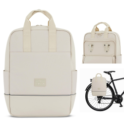 Johnny Urban Fahrradtaschen für Gepäckträger Damen & Herren Beige - Jona Medium Bike - 2 in 1 Fahrrad Tasche Rucksack & Gepäckträgertasche Hinten - Wasserabweisend Sand Polyester Angebot bei HelloDeals