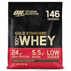 Optimum Nutrition Gold Standard 100% Whey, Proteinpulver, Geschmack Double Rich Chocolate, 4.53kg, 146 Portionen Angebot bei HelloDeals