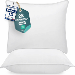 Utopia Bedding KopfKissen (2er Set), 80 x 80 cm Schlafkissen, Atmungsaktiv et Weich Kissen (Weiß) 80x80 cm (2er Pack) Weiß 2 Angebot bei HelloDeals