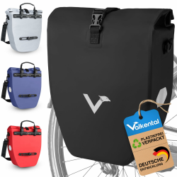 Valkental® Große & wasserdichte Gepäckträgertasche - Fahrradtasche für Gepäckträger mit großen Reflektoren [Abschließbar] Bombenfester Sitz - Mehrfach ausgezeichnet - Gefertigt für Langlebigkeit 20L Schwarz Angebot bei HelloDeals