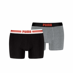 PUMA Herren Boxer Shorts Bodywear Placed Logo 2er Pack XXL Mid Grey Melange / Orange Angebot bei HelloDeals
