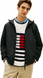 Tommy Hilfiger Herren Windbreaker Jacke Branded Hooded Sportlich S BLACK (Black) Angebot bei HelloDeals