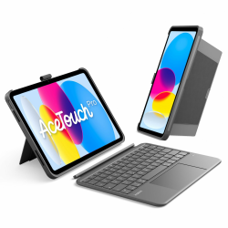 Inateck AceTouch Pro Hülle mit Tastatur für iPad 11 A16 2025 11 Zoll, iPad 10. Gen 2022 10,9 Zoll, 5,1" Vollflächen-Touchpad,Vertikaler/Horizontaler Ständer,Abnehmbar,mit Stifthalter,QWERTZ,Grau Angebot bei HelloDeals