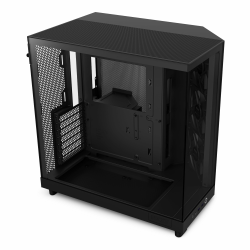 NZXT H6 Flow , CC-H61FB-01 , Kompaktes Mid, Tower Gehäuse mit zwei Kammern , Glaspaneele mit Panoramablick , Hochleistungs,Airflow,Panels , Inklusive 3 x 120 mm Lüfter , Schwarz Schwarz/schiere Freude H6 Flow Angebot bei HelloDeals