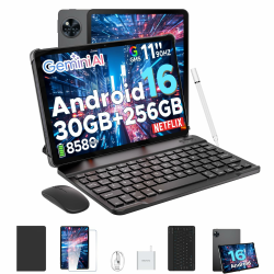 DOOGEE U11 Pro Android 16 Tablet mit Tastatur Gemini AI, 30GB+256GB (2TB TF) Gaming Tablet 11 Zoll, 8580mAh, 90Hz Display, WiFi 5, T7200 Octa Core, 13MP+5MP, Tablets mit Stift, Maus, Hülle,Schwarz Schwarz(Android 16) Angebot bei HelloDeals