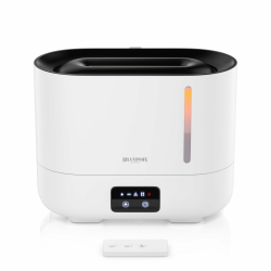 Brandson - Luftbefeuchter 3 Liter mit Fernbedienung - Display digital - Ultraschallvernebler – 4 Nebelstufen - Aromafach - Farb-LEDs – Flammeneffekt - autom. Abschaltung - Schlafzimmer Kinderzimmer Angebot bei HelloDeals