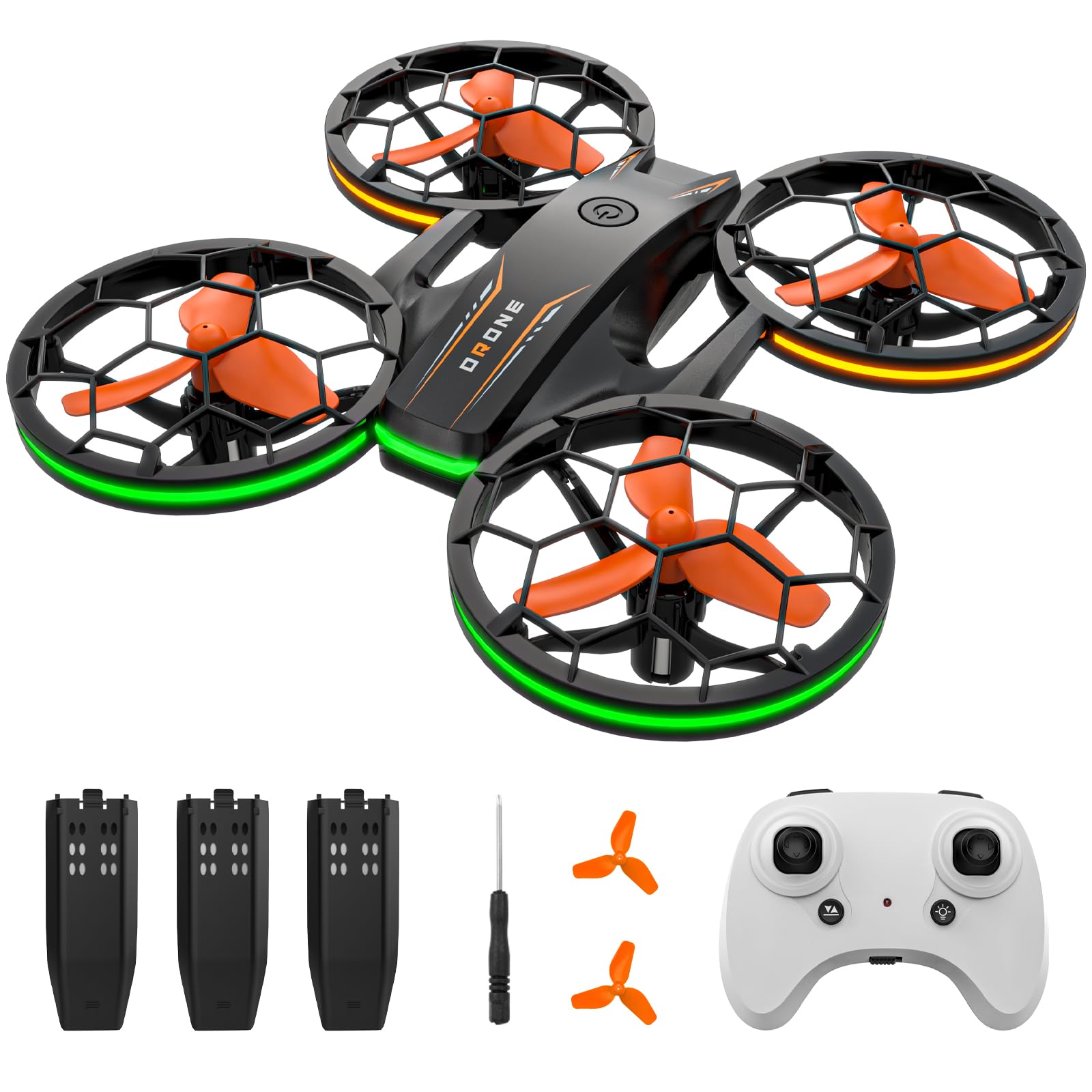Mini Drohne für Kinder, RC Quadrocopter mit 3 Akkus, Höhenhaltung, Kopflos Modus, 3D Flip und 3 Geschwindigkeitsmodi Drone Angebot bei HelloDeals