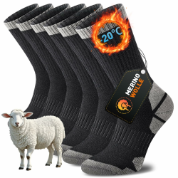 Merino Socken Herren Damen, Dicke Thermosocken, Funktions Merinowolle Wandersocken, Warme Wintersocken, Arbeitssocken, Gepolstert Wollsocken, Laufsocken, Sportsocken, Unisex 3 Paar 39-42 Schwarz Angebot bei HelloDeals