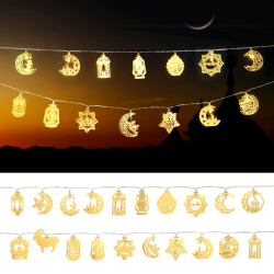 LIHAO Lichterketten Ramadan 4M 20 LEDs Lichterketten Ramadandeko Eid al Adha Stern Mond Eid Mubarak Licht Batteriebetrieben Laternen Deko für Ramadan Party Warmweiß Angebot bei HelloDeals