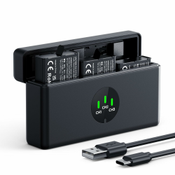 K&F CONCEPT Osmo Action 5 Pro Akku-Pack (3er-Pack) mit 3-Fach-Ladegerät, 2100-mAh-Akku,OSMO Action 5 Pro Akku-Ladegerät kompatibel mit DJI Osmo 360/Action 6Action 5 Pro/Action 4/Action 3 Kamera Angebot bei HelloDeals