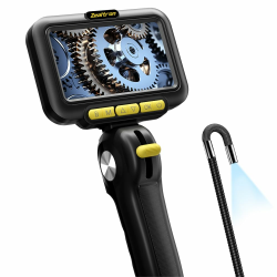 Endoskopkamera beweglicher Kopf mit LED Licht, 5 Zoll IPS Industrielles Endoskop, 6.2mm Rohr Endoskop für Auto/Wand Inspektion. Angebot bei HelloDeals