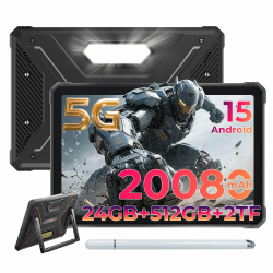 HOTWAV R9 Ultra 5G Outdoor Tablet, Wasserdicht Tablet mit Stift, Android 15, 11" 2K FHD+ Rugged Tablets 24GB +512GB+2TB, 20080mAh 20W Quick-Charge, 64MP+16MP IP68/IP69K, Dual SIM/5G WiFi/GPS/OTG Schwarz Angebot bei HelloDeals