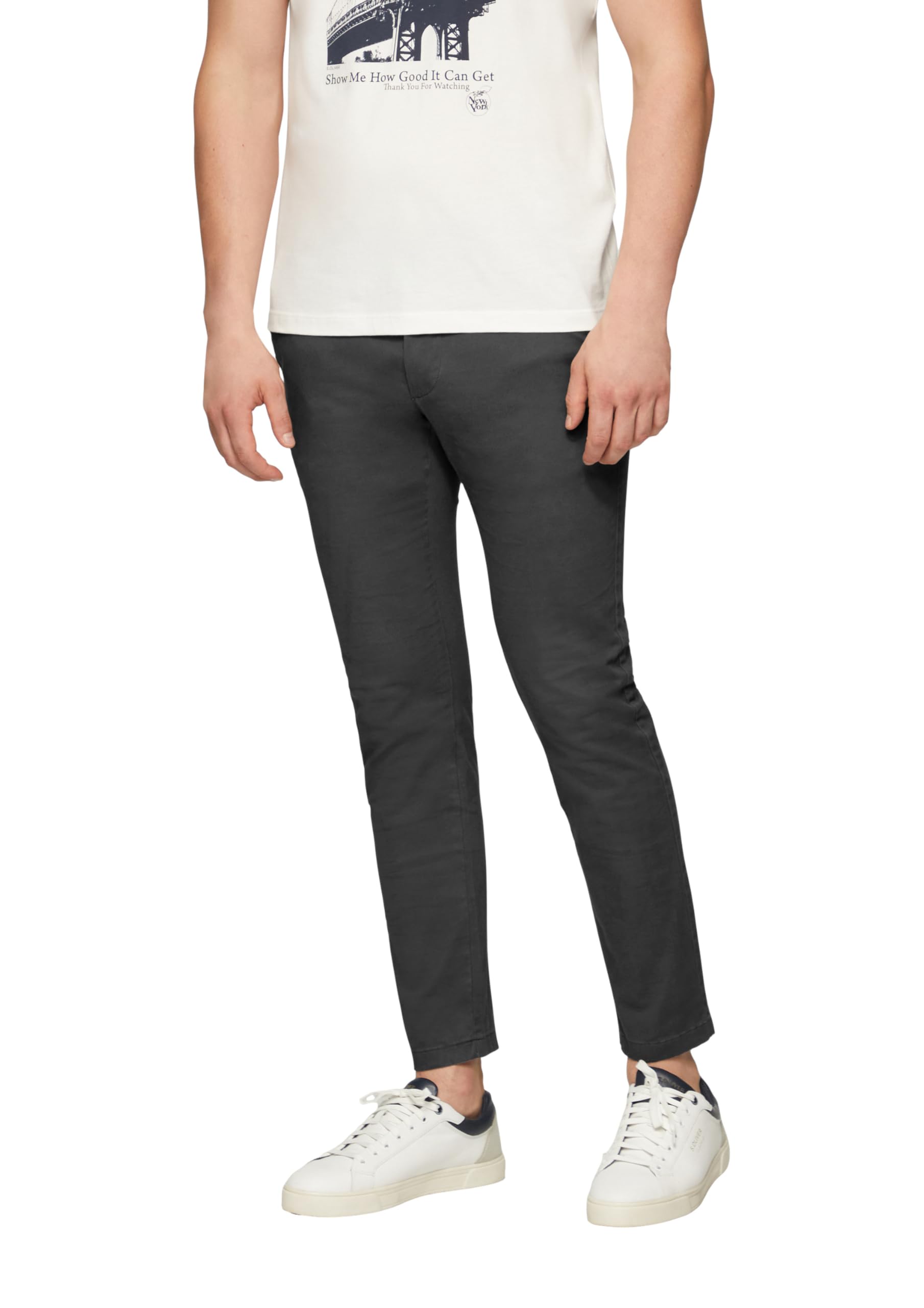 s.Oliver Austin: Chino im Slim Fit aus Baumwollstretch 34 9581_schiefergrau Angebot bei HelloDeals