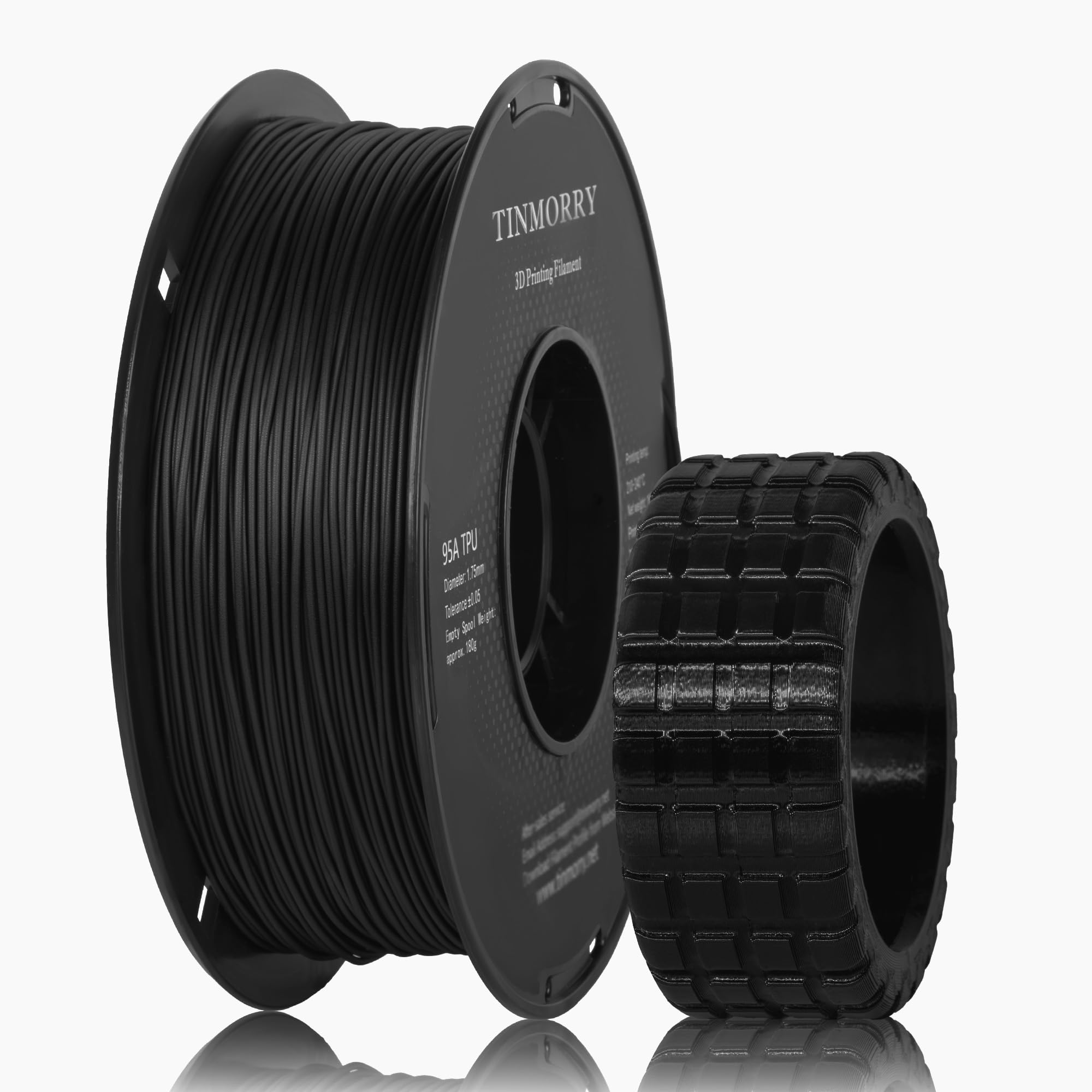 TINMORRY TPU Filament 1.75 mm, TPU 95A Flexibles 3D Drucker Filament mit glänzender Oberfläche, Geeignet für die meisten FDM-3D-Drucker, 1kg Spule (2.2 lbs), Schwarz 95A TPU Schwarz Thermoplastisches Polyurethan Angebot bei HelloDeals