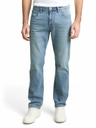 Tom Tailor Herren TTMARVIN Straight Jeans mit Stretch 32W / 30L 10118 - Used Light Stone Blue Denim Angebot bei HelloDeals