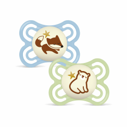 MAM Perfect Night Silikon, 0-6 Mon., 2 Stk, Fuchs/Bär Fuchs/Bär 2er-Set Angebot bei HelloDeals