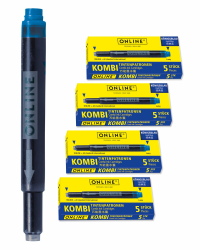 ONLINE 20x kompatible LAMY Patronen blau, auch für Pelikan, Stabilo etc., Universal Tintenpatronen, Füller Patronen, löschbar, für Füllhalter & Tintenroller, Vorteilspack Kombi Patrone königsblau Blau 20 Tintenpatronen Angebot bei HelloDeals