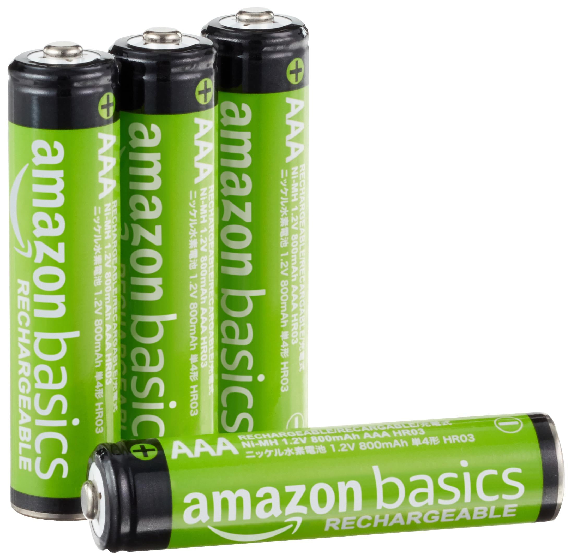 Amazon Basics 4er-Pack wiederaufladbare AAA-NiMH-Leistungsbatterien, 800 mAh, 1,2 V, bis zu 1000x wiederaufladbar, vorgeladen 4 Stück AAA Angebot bei HelloDeals