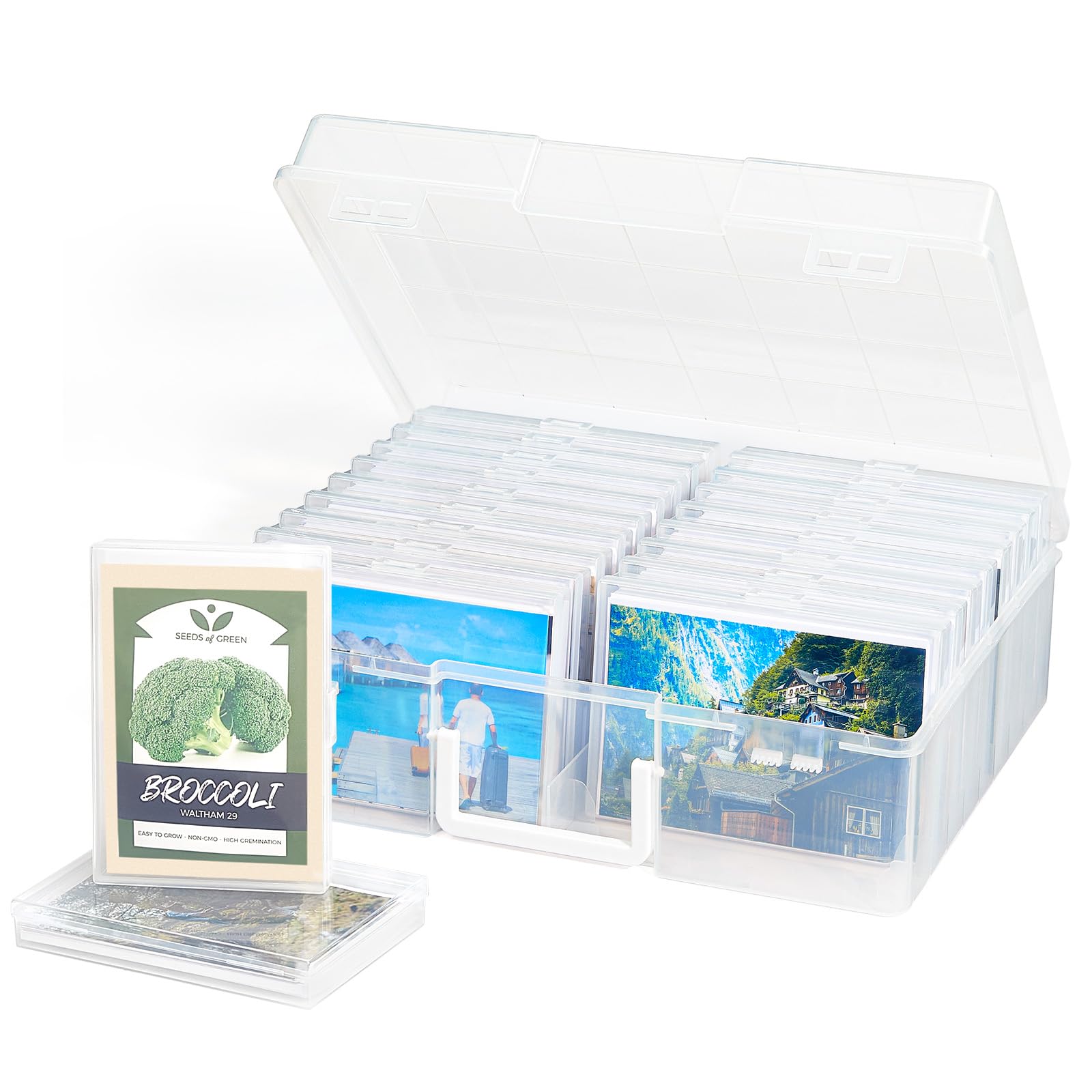 Lifewit Foto Aufbewahrungsbox mit 18 PCS innere Fotohalter, Fotobox 10,1 x 15,2 cm, durchsichtige Fotoboxen zur Aufbewahrung, Foto Organizer Box aus Kunststoff für Saatgut Karten Handwerk Aufkleber Transparente 1 Angebot bei HelloDeals