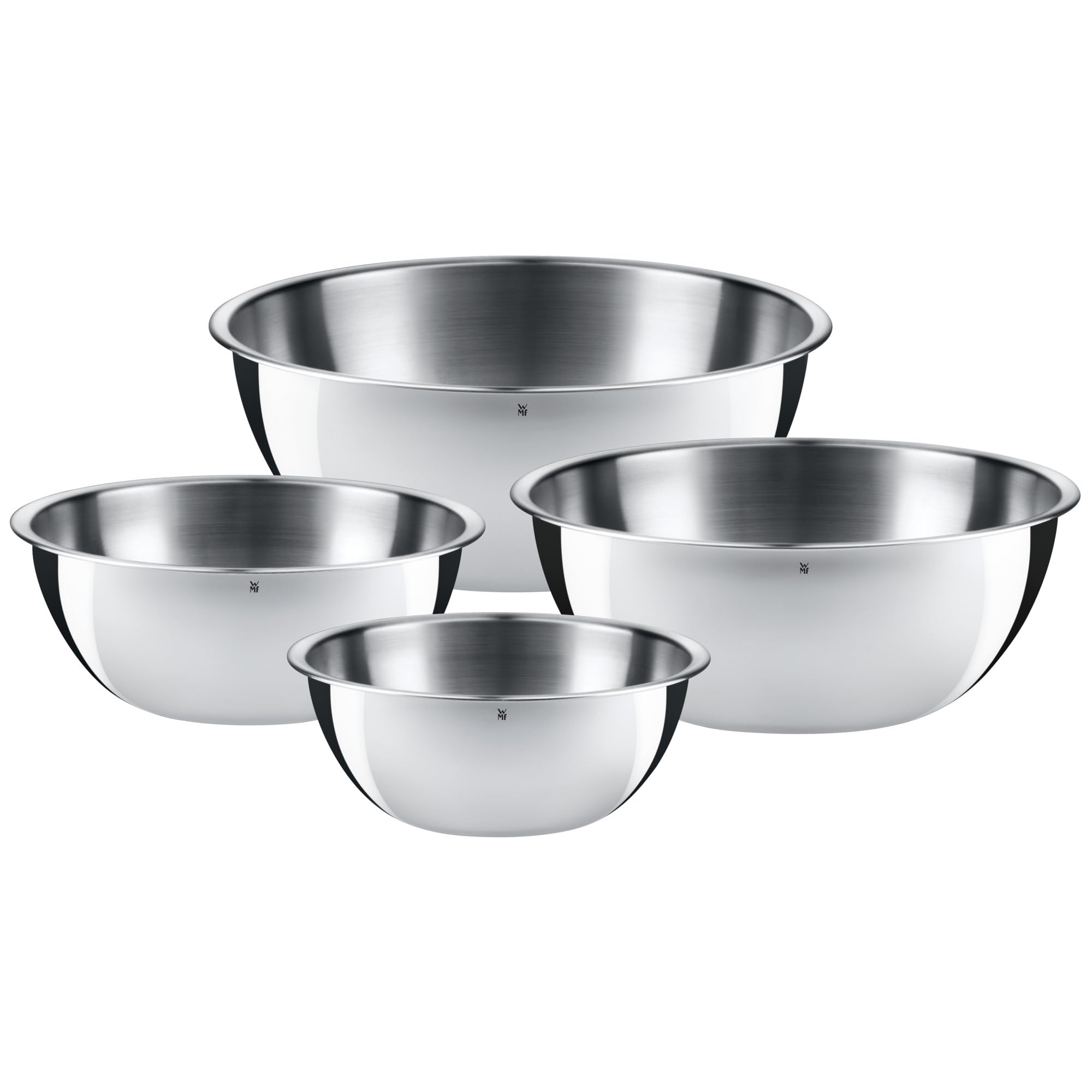 WMF Gourmet Schüsselset 4-teilig, Edelstahl Schüsseln für die Küche 0,75l - 2,75l, Rührschüssel Edelstahl, Salatschüssel, Servierschüssel, Cromargan, stapelbar Angebot bei HelloDeals