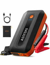 AstroAI B8 Starthilfe Powerbank für pkw, Batterie Booster Auto Starthilfe Powerbank für 7,0 L Benzin/ 5,5L Diesel, Jump Starter Auto mit LED für 12V Autos und Motorräder, QC 3.0 USB Ausgänge, Orange Angebot bei HelloDeals