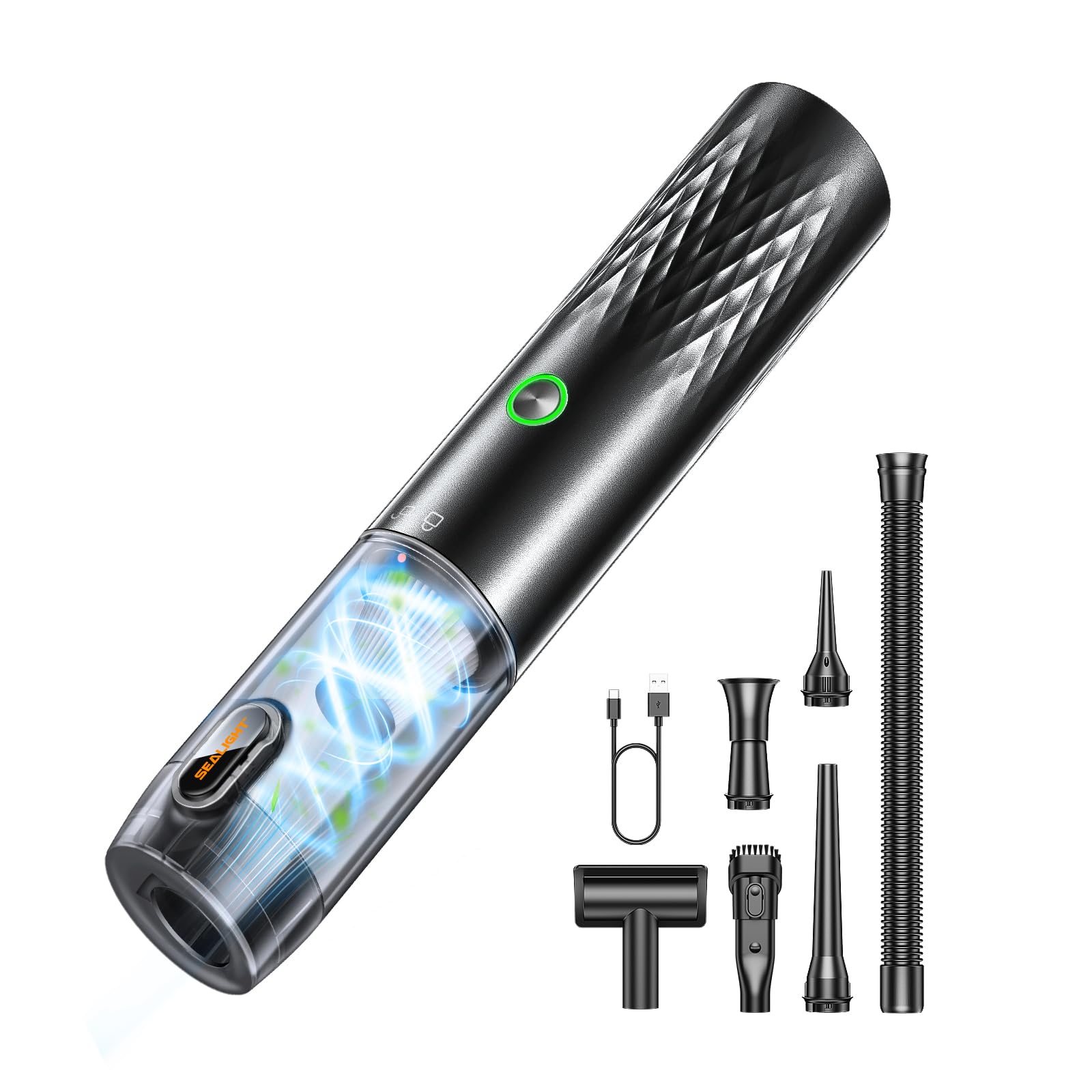 SEALIGHT Handstaubsauger, 29000Pa Auto Staubsauger, One-Touch Staubentleerung, Bürstenloser Motor, 40 Minuten Akkulaufzeit Auto Staubsauger Stark per Auto, Tierhaare, Sofa Reinigung Dark Chocolate Angebot bei HelloDeals