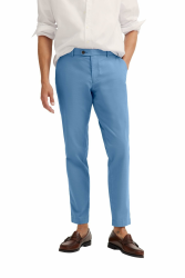 bugatti Herren Chino 4380-76108C Baumwolle, bequem, Slim, Fit, Business, Freizeit 32W / 30L 350-blau Angebot bei HelloDeals
