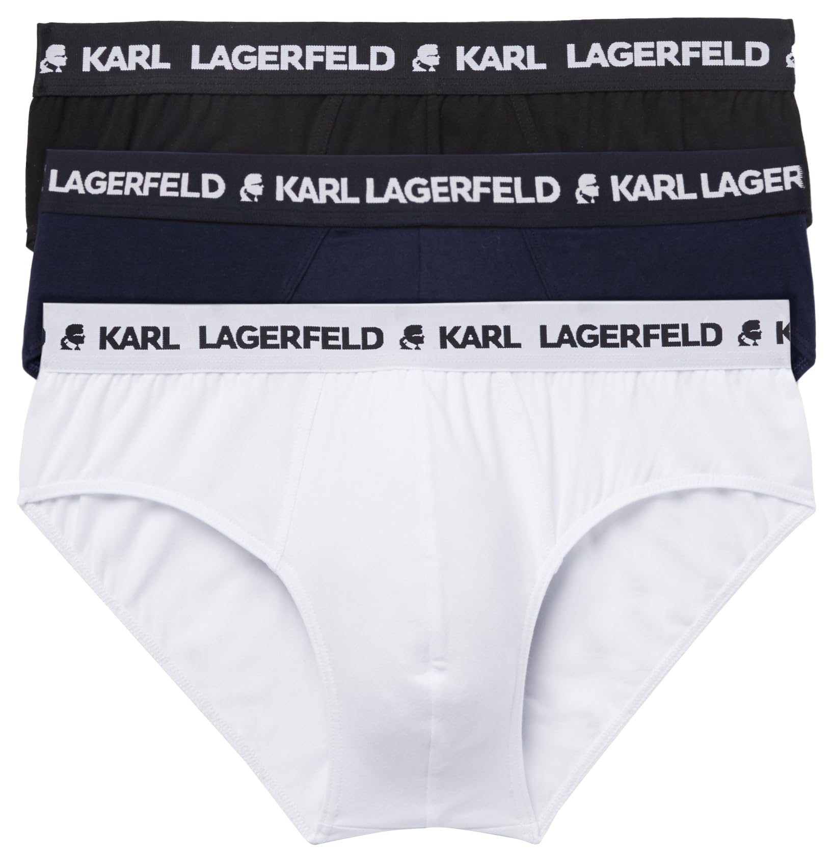 Karl Herren Karl Lagerfeld, Men's, Logo Briefs Set (3 Pack) Briefs M Schwarz/Weiß/Marineblau Angebot bei HelloDeals