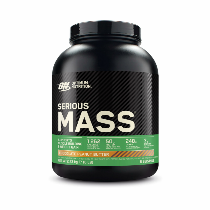 Optimum Nutrition Serious Mass Gainer, Geschmack Schoko-Erdnussbutter, 2.73kg, 8 Portionen Chocolate Peanut Butter 8 Portionen (1er Pack) Angebot bei HelloDeals