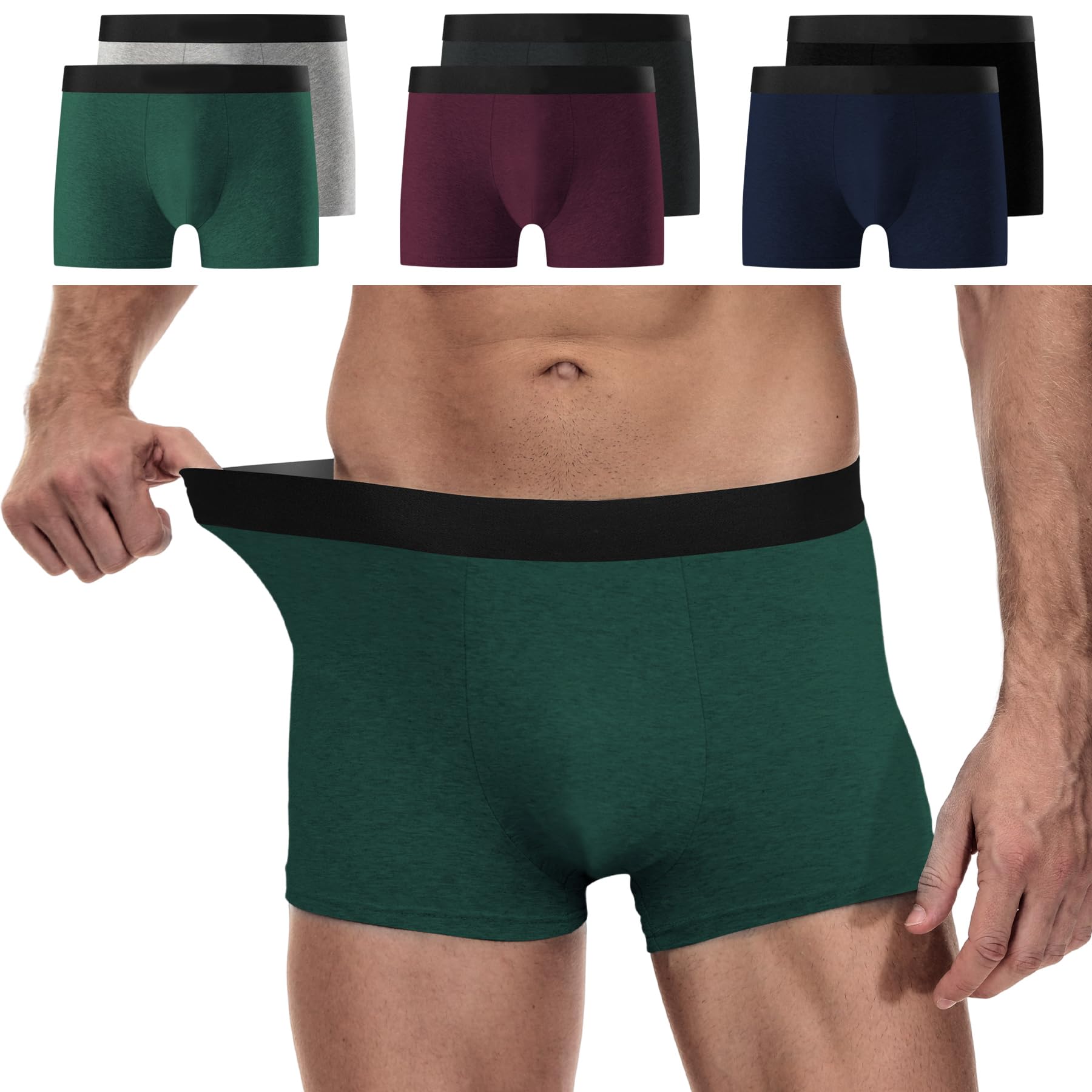 YouShow Boxershorts Herren 6 Pack Baumwolle Unterhosen Männer Ohne Kratzenden Zettel Retroshorts Unterwäsche Boxer Mehrfarbig M Angebot bei HelloDeals