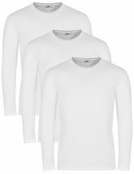 Lower East Basic Rundhals Langarm-Shirts für Herren 3er I 5er Pack aus 100% Baumwolle I Herren Longsleeve in vielen Farben 3 3x Weiß L Angebot bei HelloDeals