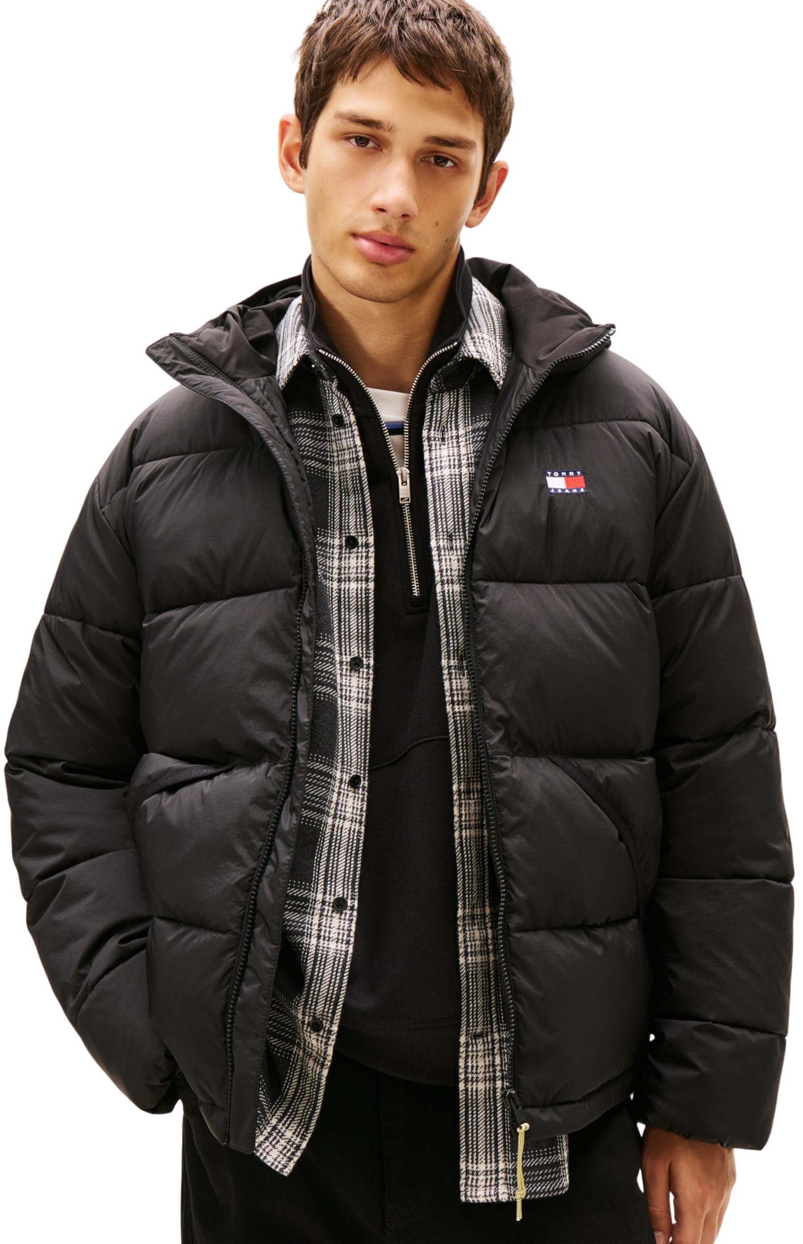 Tommy Jeans Herren Tjm Vail Hooded Puffer Ext Dm0dm22296 Pufferjacke (1er Pack) S BLACK (Black) Angebot bei HelloDeals