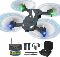 T26 Drohne mit 1080P Kamera, Faltbarer FPV Quadrocopter mit 2 Akkus 30 Min Flugzeit, 3D Flip, Schwerkraftsensor, Headless Modus, One Key Start Landung, für Anfänger Black Angebot bei HelloDeals