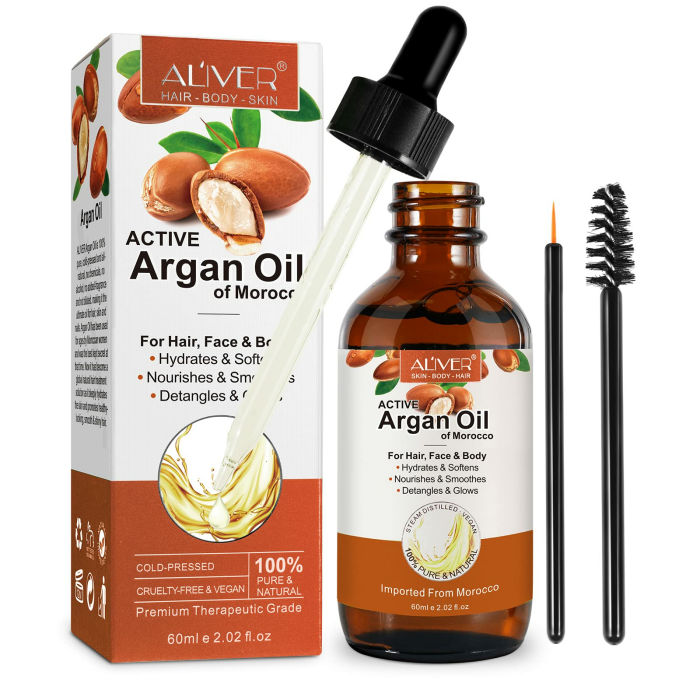 Arganöl Haare Kaltgepresst, Argan Oil Für Gesicht, Haut & Haare 60ml - Argan öl ohne Zusätze mit Pipette 60 ml (1er Pack) Angebot bei HelloDeals