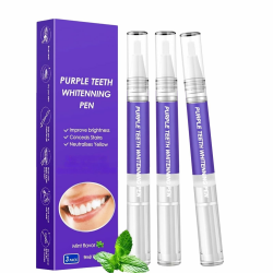 Zahnaufhellung Stift, Bleaching Zähne Gentle Effective Aufhellen Professional, Purple Teeth Whitening Pen Sofortige Farbkorrektur, Zahnweiss Stift Flecken Schnell Entfernen 3 Stück Angebot bei HelloDeals