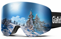 Skibrille, Snowboard Brille für Brillenträger，OTG UV-Schutz, Anti Fog Schneebrille Herren Ski Goggles für Skifahren Schwarz Angebot bei HelloDeals