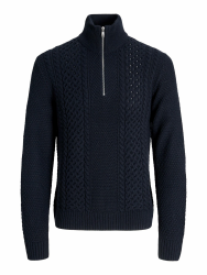 JACK & JONES Male Sweatshirt mit halbem Reißverschluss Einfarbig Sweatshirt mit halbem Reißverschluss XS Sky Captain Angebot bei HelloDeals