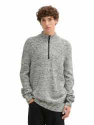 TOM TAILOR Denim Herren Pullover S 36873 - White Black Structure Mix Angebot bei HelloDeals