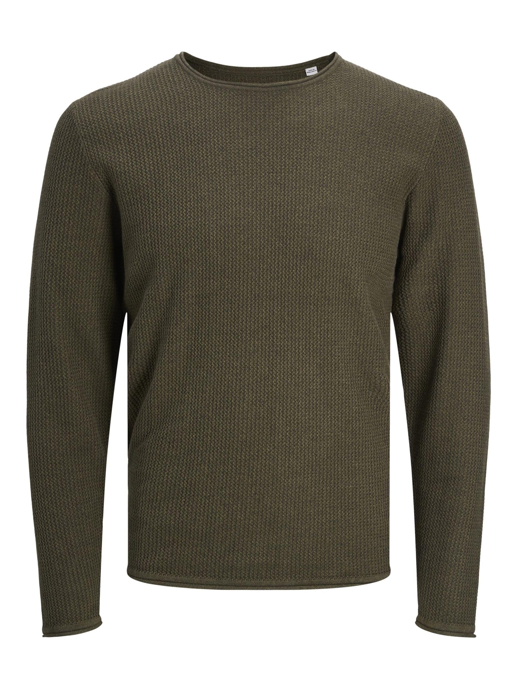 JACK & JONES Male Strickpullover Einfarbig Strickpullover XXL Olive Night Angebot bei HelloDeals